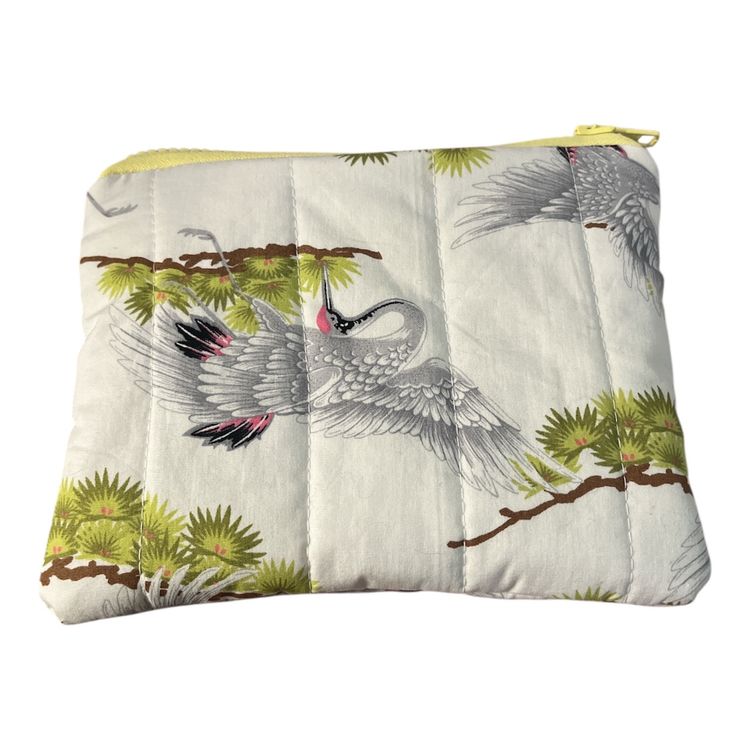 Crane Quilted Pouch Bag With Crane Print product image